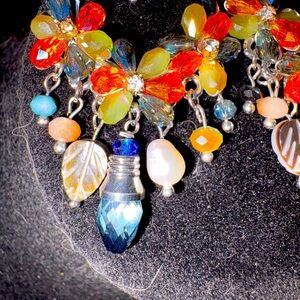 E-23 2 1/4” Floral Swarovski Earrings